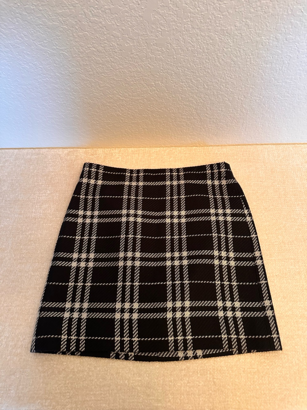 J. Crew Black and White Plaid Pencil Skirt
